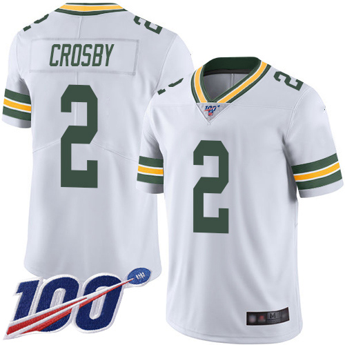 Green Bay Packers Limited White Youth #2 Crosby Mason Road Jersey Nike NFL 100th Season Vapor Untouchable->youth nfl jersey->Youth Jersey